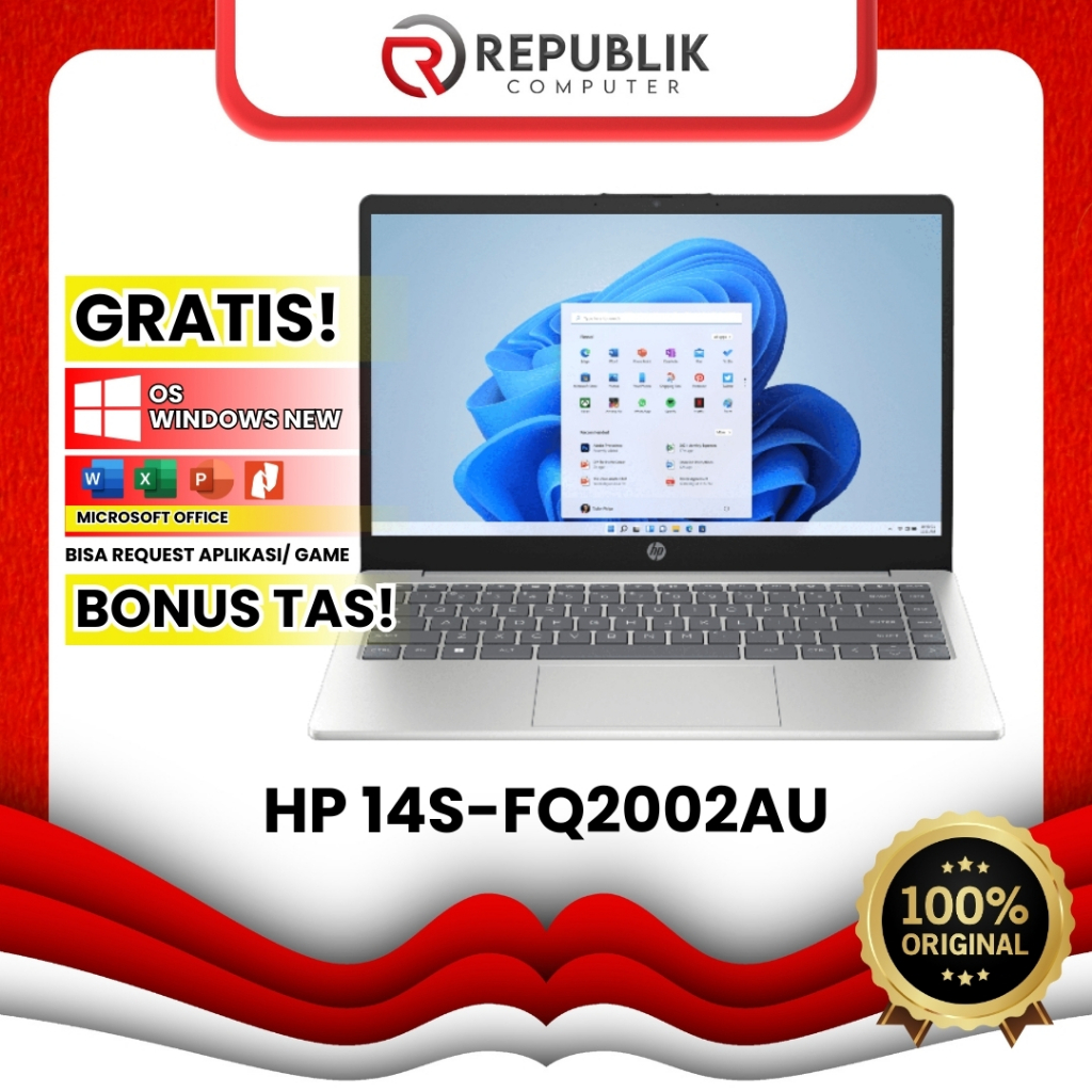 LAPTOP HP 14S-FQ2002AU RYZEN 5 RAM 8 GB SSD 512 GB SPEK GANAS TERMURAH