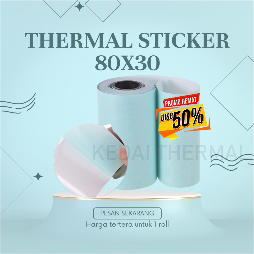 

THERMAL LABEL STIKER 80MM STIKER LABEL THERMAL PRINTER 80X30 80MM BLUETOOTH PAPERANG PREMIUM