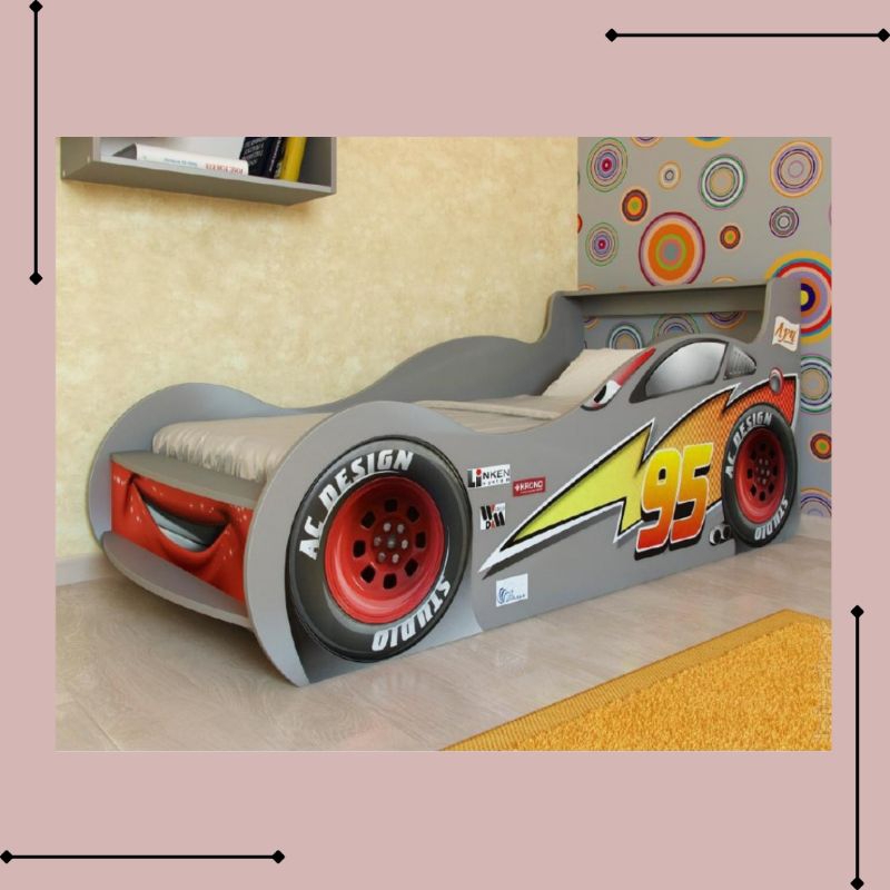 Tempat Tidur Anak Karakter Lightning Mc Queen, Ranjang Anak Laki-laki Model Mobil