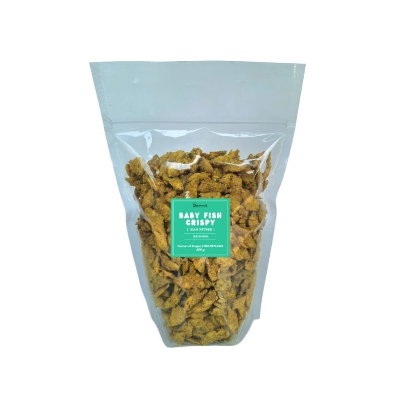 

Dyssnack Baby Fish Crispy Original Cemilan Keripik Ikan Petek Pepetek 500g