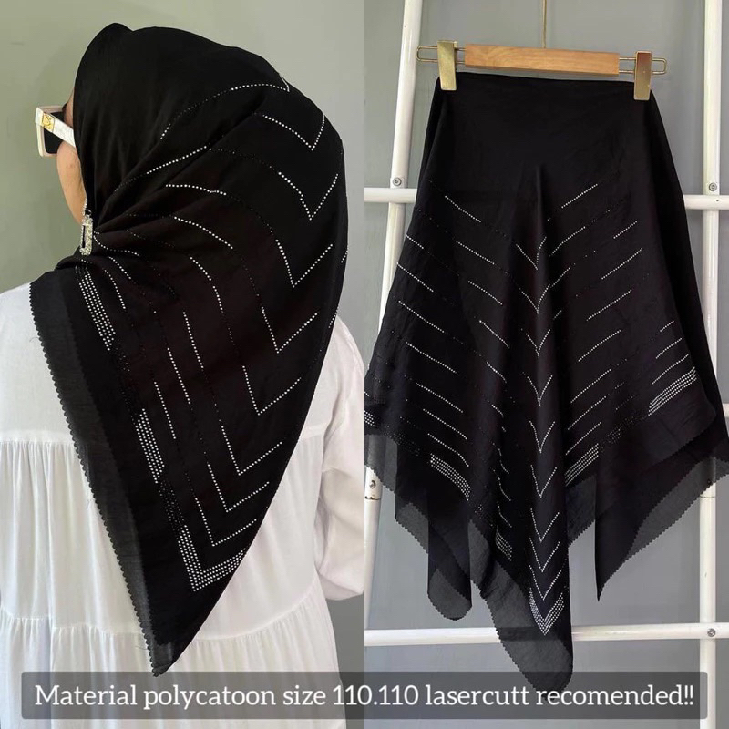 Hijab segi empat payet pres mewah // Hijab segi empat bella payet