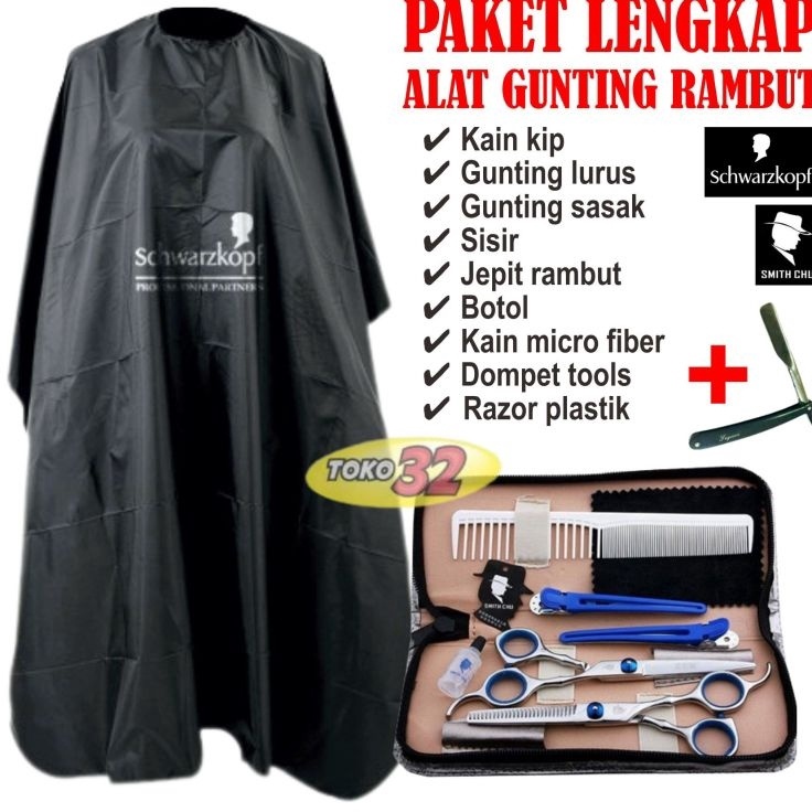 Dijamin Ori  Paket Lengkap Set Alat Cukur Gunting Potong Pangkas Rambut Peralatan Barbershop