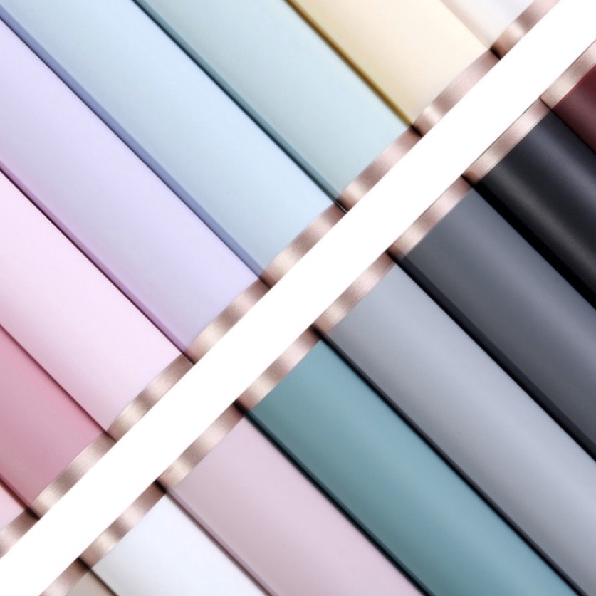 

Ready Diskon 2 LEMBAR Flower Wrapping Gold Line Color Cellophane Florist Kertas Bunga Varian List Gold 58 x 58cm