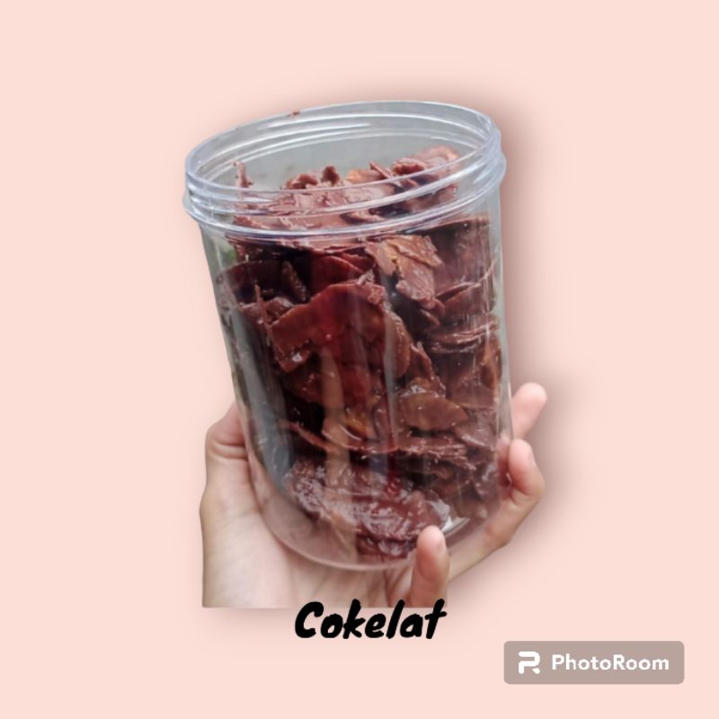 

kripik pisang coklat lumer toples