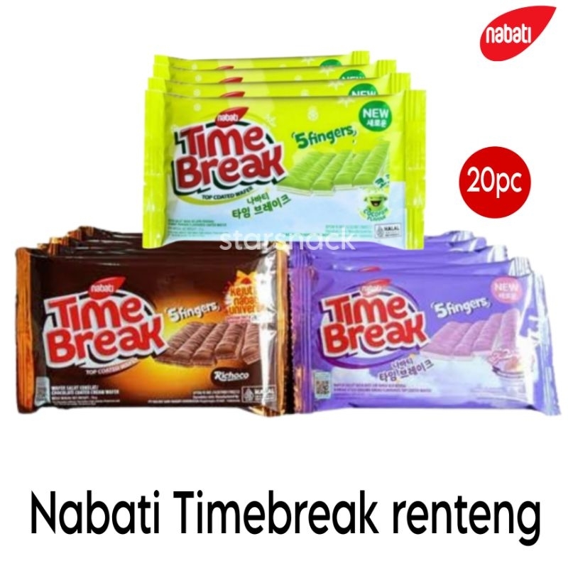 

Nabati Time Break Cocopandan Coklat Timebreak Goguma isi 20pc/ pak