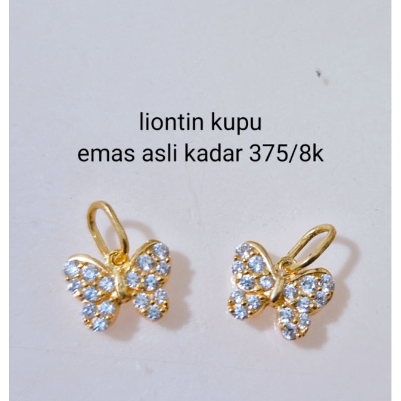 liontin emas kupu kadar 375/8k