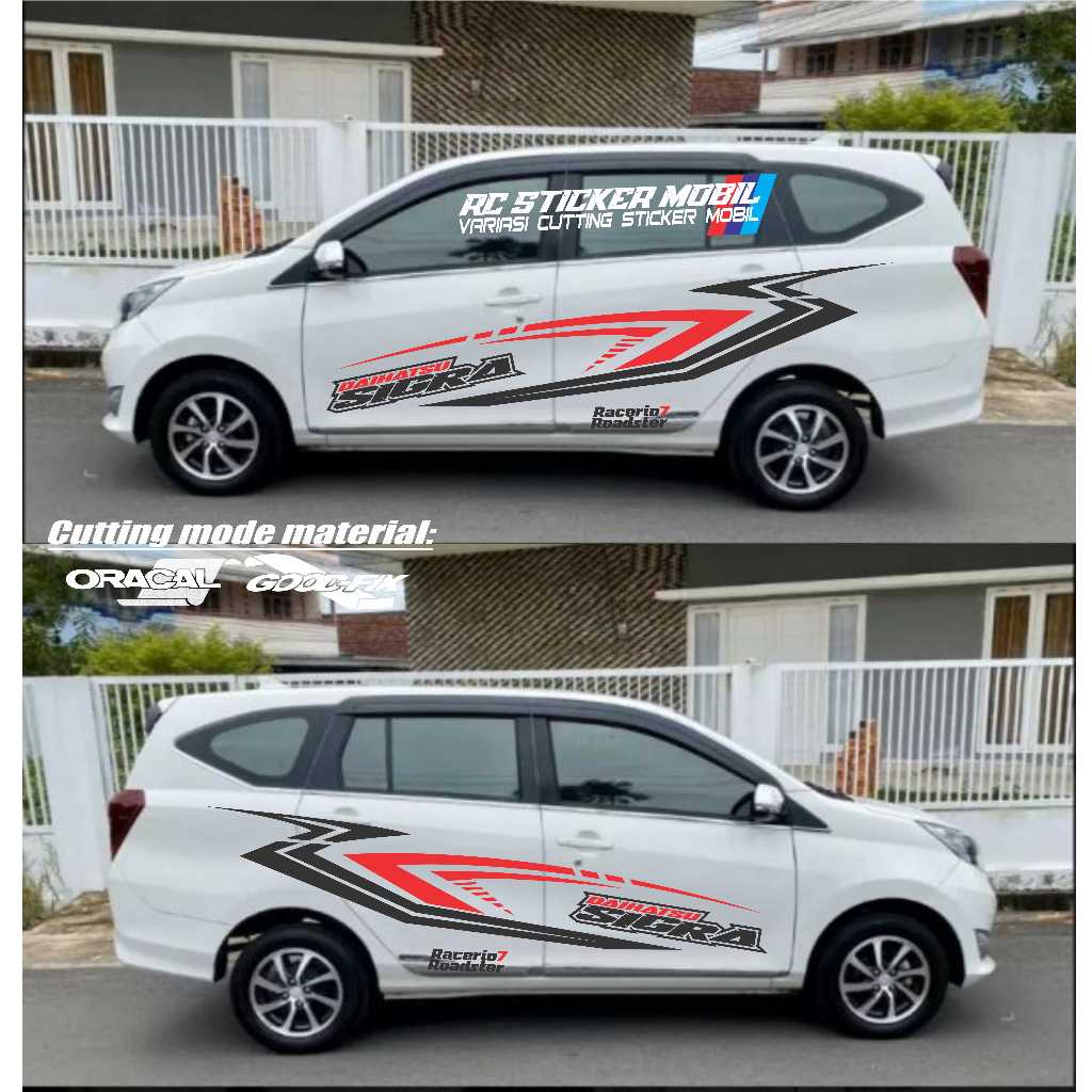 Sticker mobil sigra stiker mobil sigra variasi list kanan kiri sticker mobil sigra