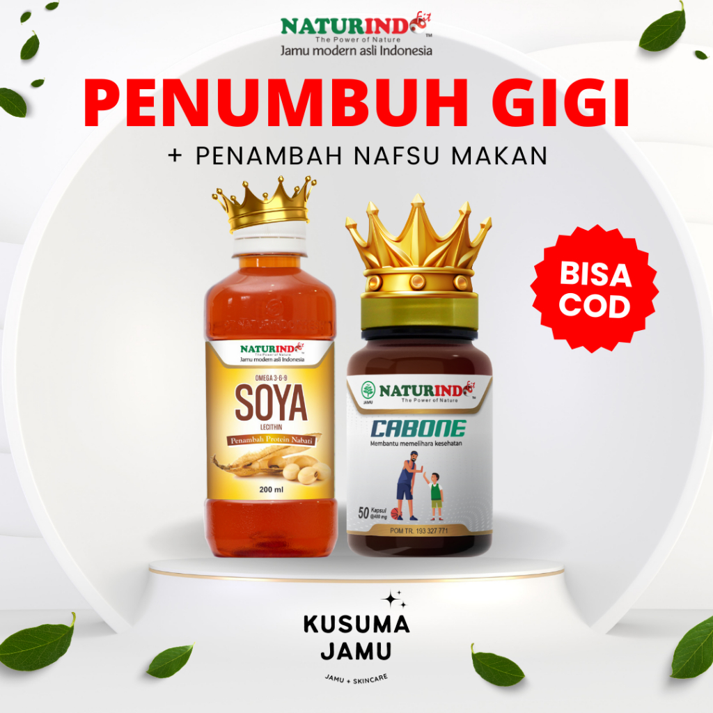 CABONE Suplemen Penumbuh Gigi Berlubang Ompong Penambah Nafsu Makan Anak Original Halal BPOM Termura