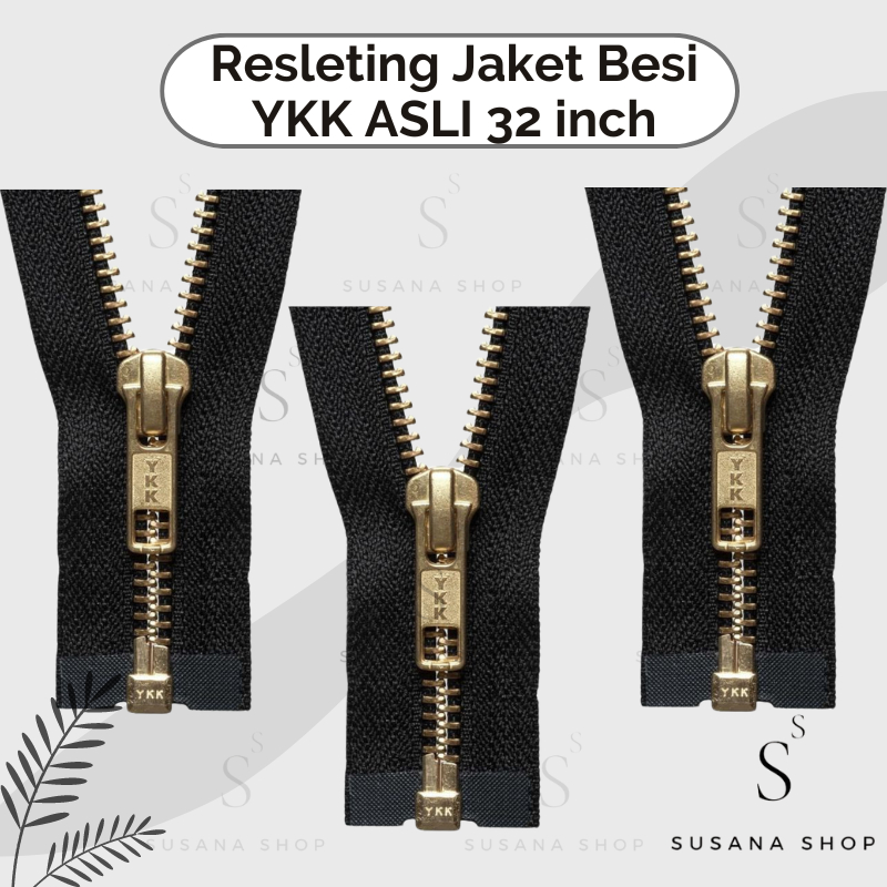 Resleting Jaket Besi YKK ASLI Bolak Balik 32 inch (80 cm) / Resleting Jaket Kuningan YKK