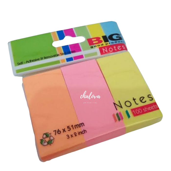 

[LUSIN] STICKY NOTE / PEMBATAS BUKU / PENANDA BIG 76x51 3 WARNA ISI 12