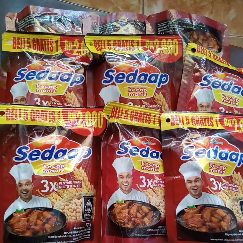 

Kecap Manis Sedaap 77gr Beli 5 Gratis 1 HARGA PROMO