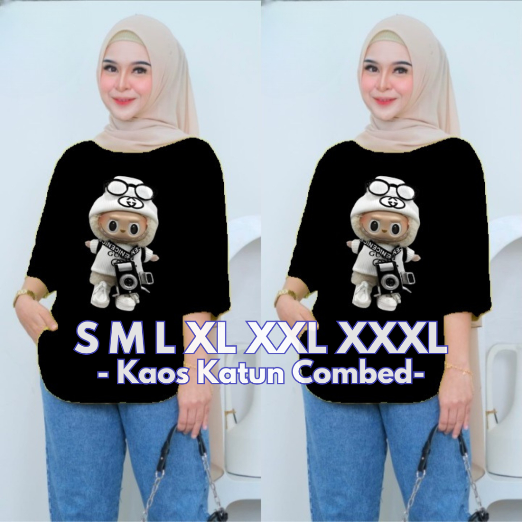 Baju Atasan Wanita Terbaru Labu Top Blouse BO Bahan Kaos Katun Combed Size S M L XL XXL XXXL Blouse 