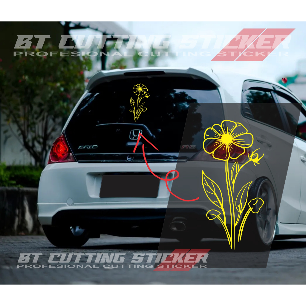 BR8 Stiker honda brio sticker bunga stiker mobil honda sticker variasi