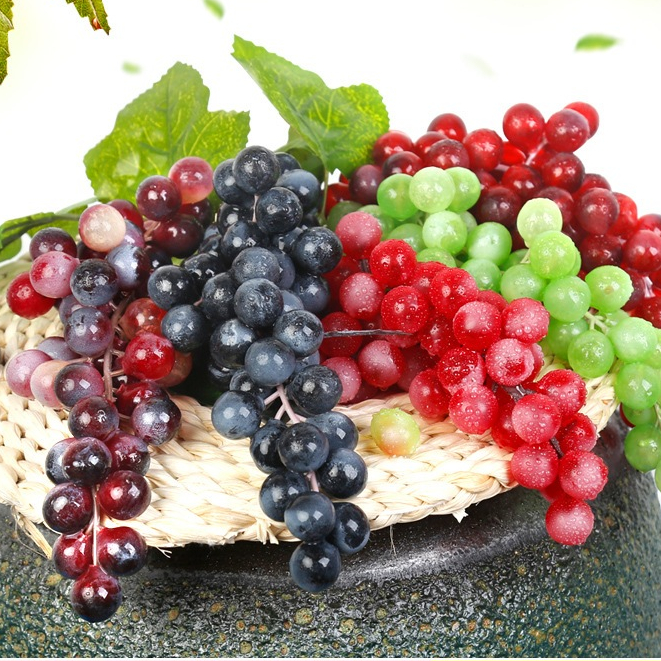 buah hias anggur panjangan replika buah buahan grape fruits artifisial hiasan jus pohon anggur daun 