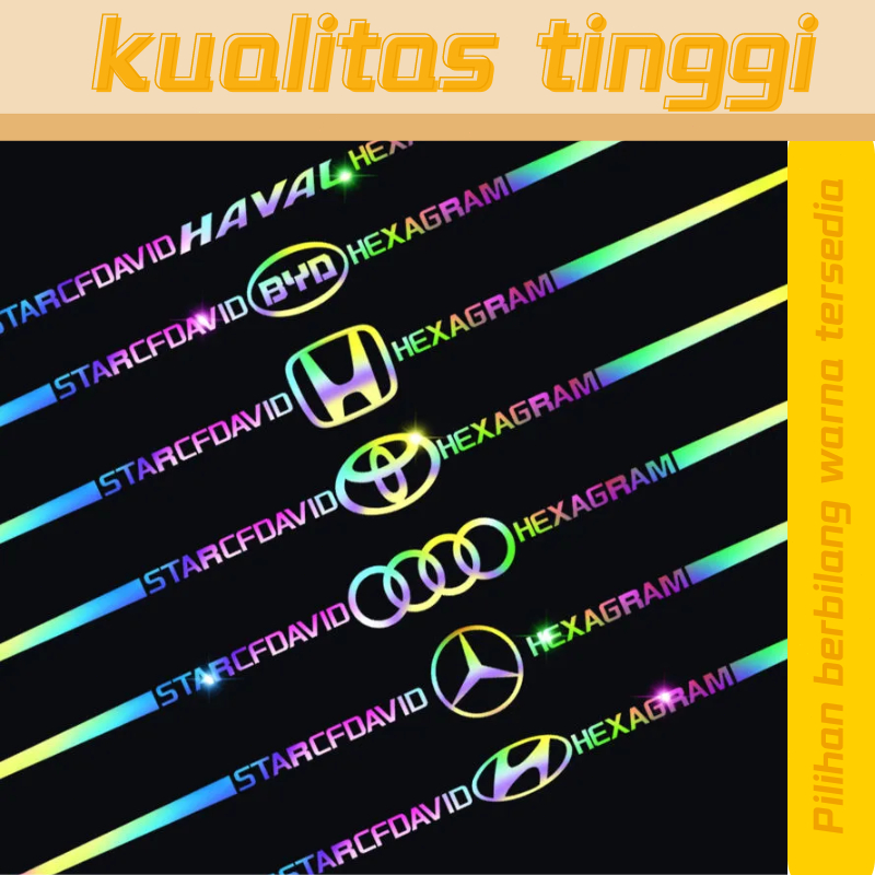 Stickers mobil Hologram Stiker  3D Mobil Stiker Mobil 3D Hologram 60cm Stiker Mobil Styling Rainbow 