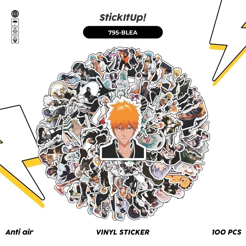 

COD✨ 100 Pcs Stiker Bleach Thousand Year Blood War Lucu Anti Air Untuk Dekorasi Notebook Sepeda Skateboard Handphone DIY