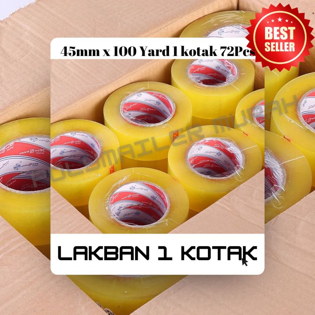 

1 Kotak Lakban grosir coklat / bening 45mm x 100 Yard 2 inch selotip 72 PCS