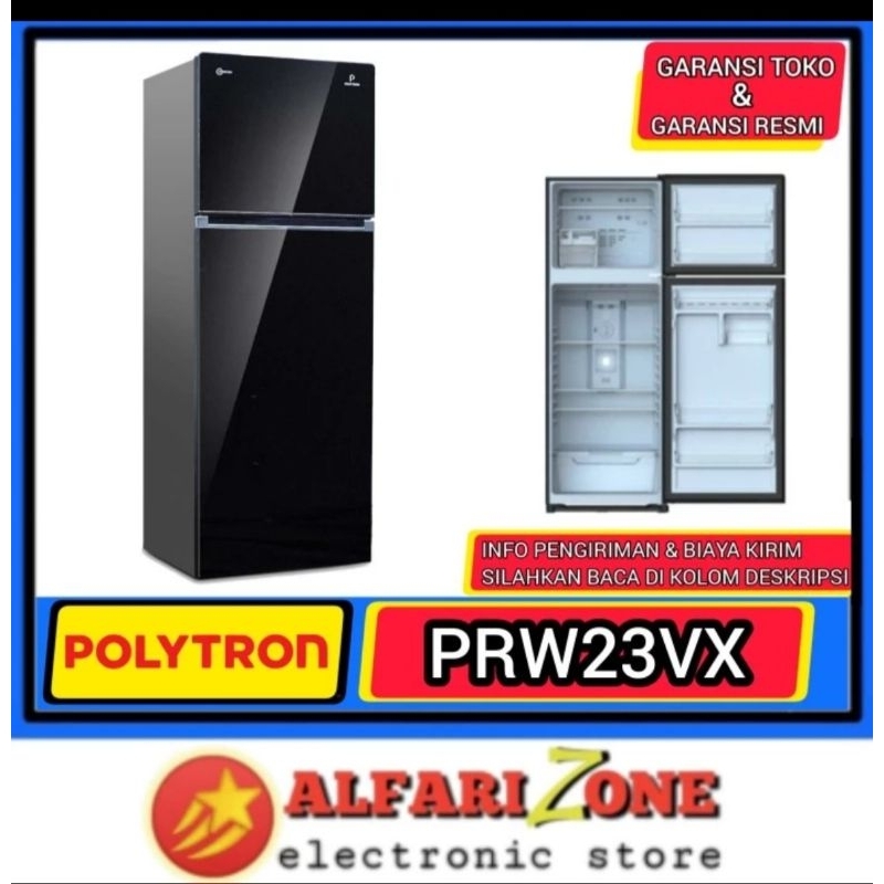 KULKAS 2 PINTU INVERTER POLYTRON PRW23VX kulkas 2 pintu hitam Polytron PR-W23VX Glossy