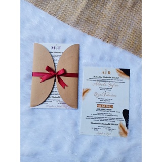 UNDANGAN WEDDING RUSTIC PITA MURAH | UNDANGAN PERNIKAHAN LIPAT AESTHETIC | UNDANGAN NIKAH SIMPLE UNI