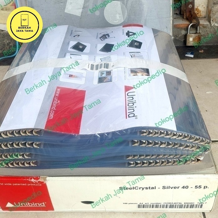 

cover unibind steelcrystal silver 40/55p /lembar a4 sedus 100 pcs