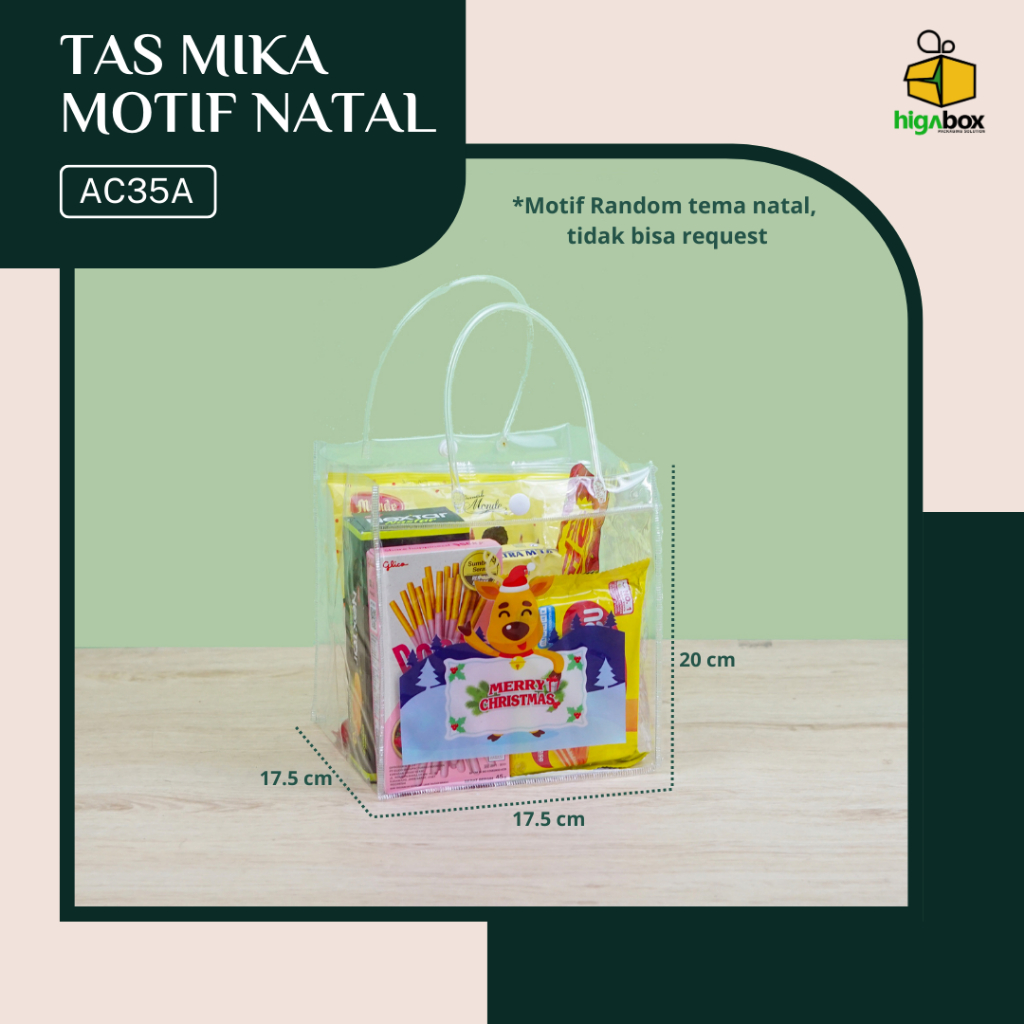 

Tas Souvenir Natal Mika Ready Stock Hampers Merry Christmas / Tas Hampers Natal / Tas Mika Tebal Transparant / Tas Natal Souvenir | AC28A