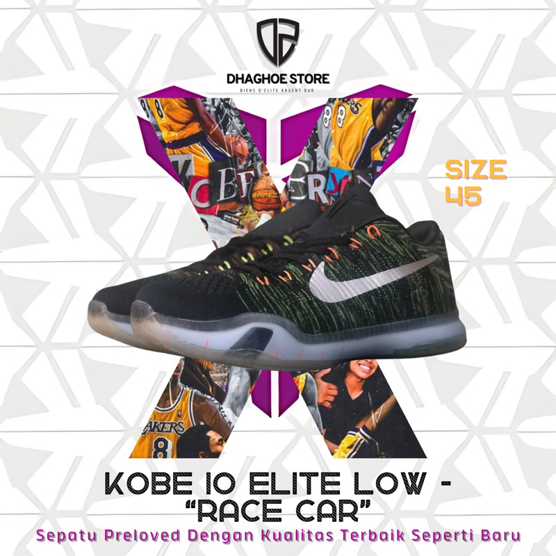 NIKE KOBE 10 ELITE LOW - “RACE CAR” SIZE 45