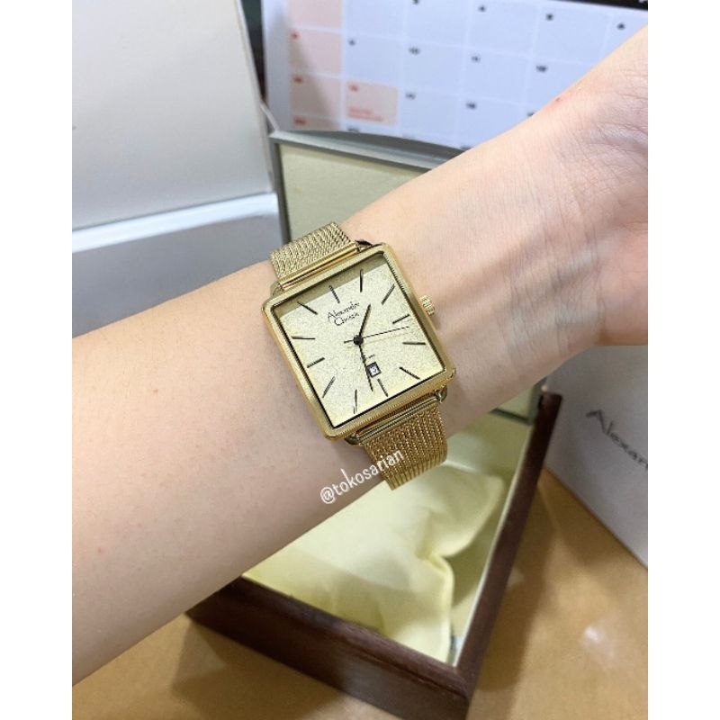 Alexander Christie AC 2922 LD Original Bergaransi Jam Tangan Rantai Pasir Wanita