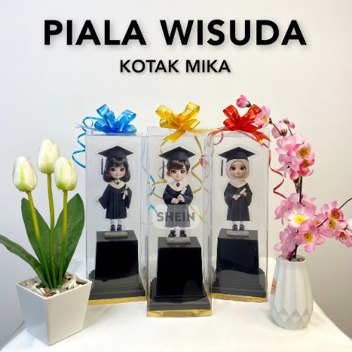 Piala Akrilik Wisuda Plus Kotak Mika Penghargaan & Kenang-Kenangan Trofi Paud Tk Sd Smp Sma Kado