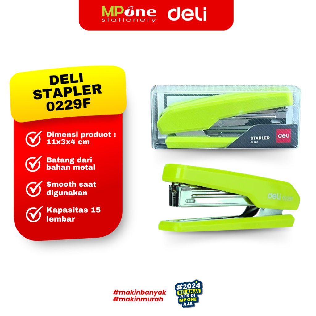 

DELI Stapler Tanggung No 10HD 0229F / Alat Staples Durable 10-15lembar / Stapler DELI 0229F