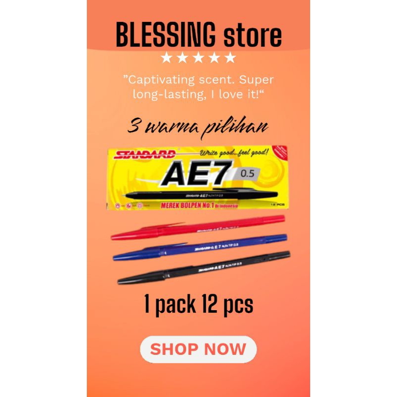 

BOLPEN /pulpen standard AE70.51pack 3 warna pilihan(hitam, merah, biru)