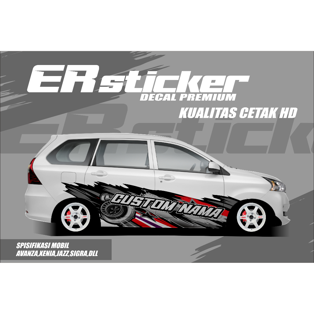 A4 AVX - DECAL THAILOK  MOBIL AVANZA XENIA SIGRA CALYA / FREE CUSTOM NAMA / STIKER MOBIL TERBARU VIR