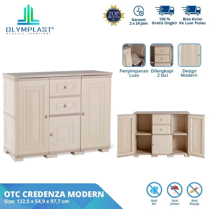 Lemari kabinet serbaguna plastik pakaian buku rak tv OLYMPLAST OTC CREDENZA MODERN