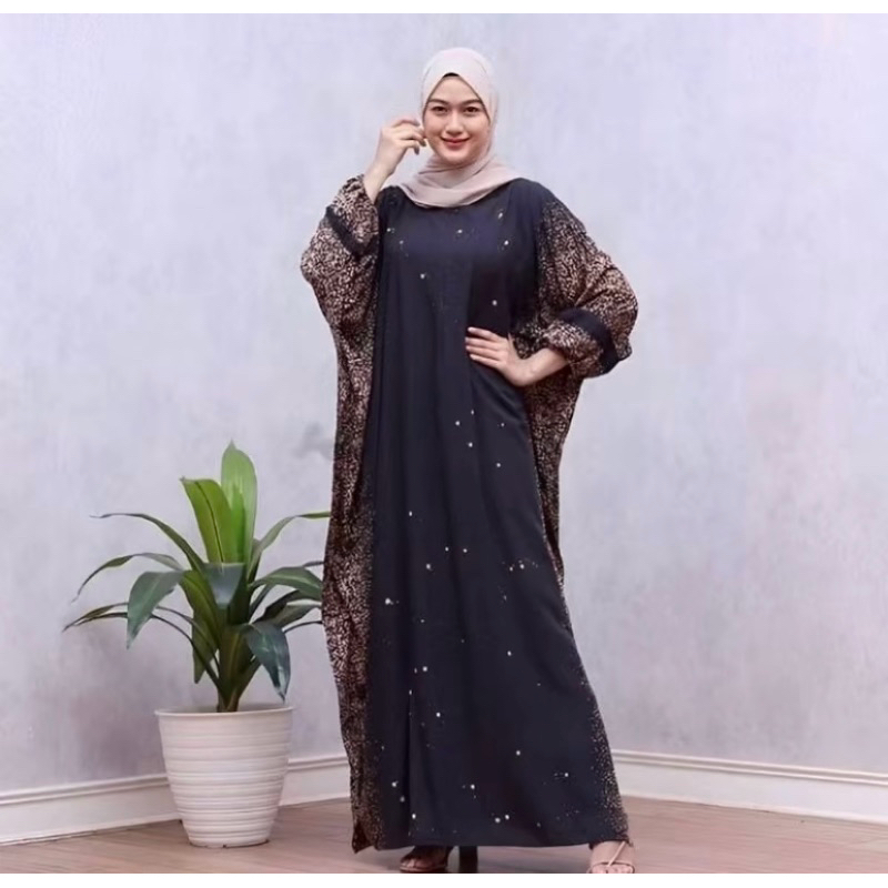 GROSIR KAFTAN MOTIF SEMPROT RIYANA DASTER JUMBO LD 140 BUSUI FREINDLY