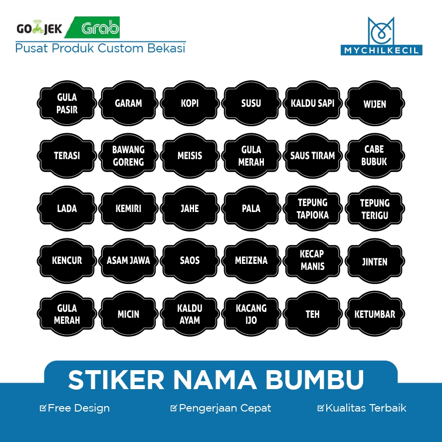 

STIKER LABEL NAMA BUMBU DAPUR 5x3 CM waterproof / STIKER BUMBU / STIKER LABEL BUMBU / STIKER TOPLES BUMBU / STIKER NAMA BUMBU / STIKER TOPLES / STIKER DAPUR