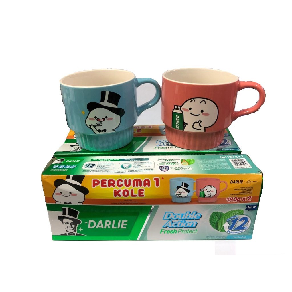 Odol Darlie Mint Malaysia Bonus Mug / Pasta Gigi Malaysia Isi 2 RB12