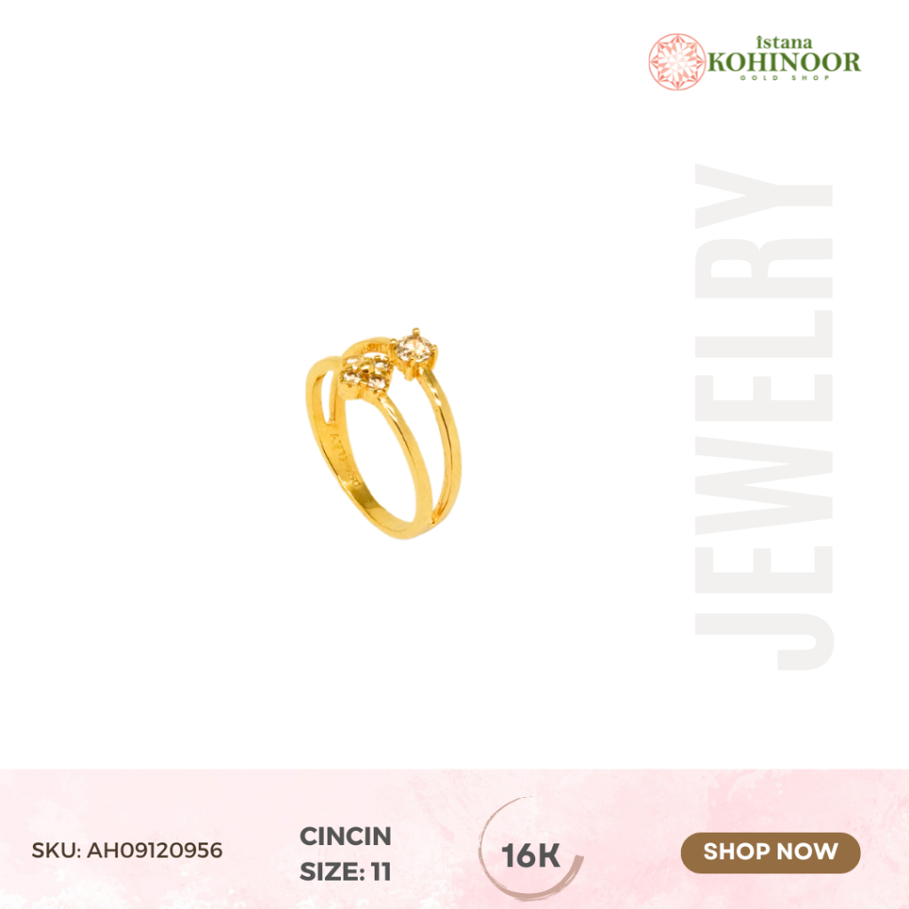 KOHINOOR CINCIN YELLOW GOLD EMAS RING 16K EMAS