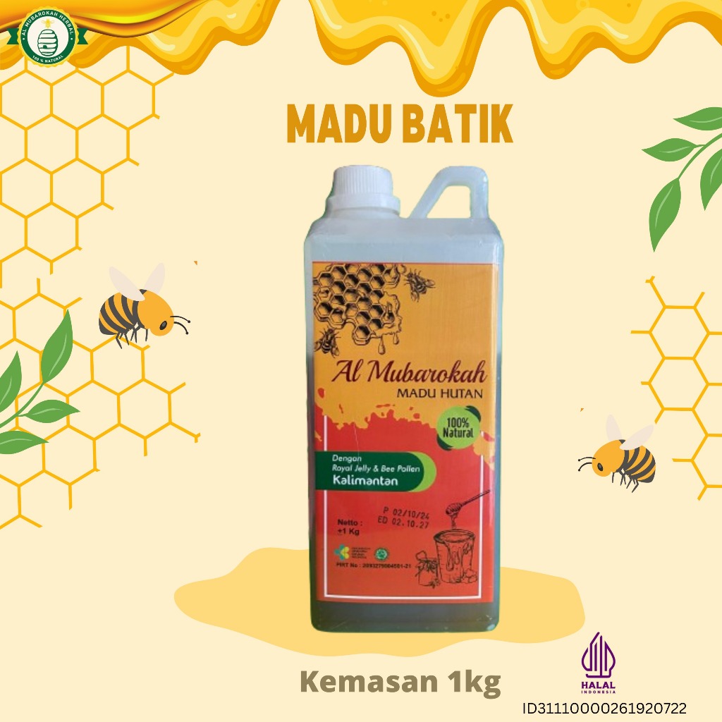 

AL MUBAROKAH - Madu Hutan Al Mubarokah Dengan Beepoolen dan Royal Jelly Kemasan 1Kg