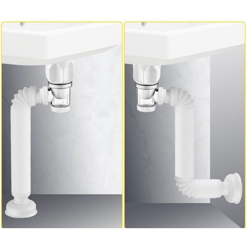 Selang afur wastafel sink Plastik putih 5080-sambungan 2in1 selang avur cuci piring 11/2 atau bisa w