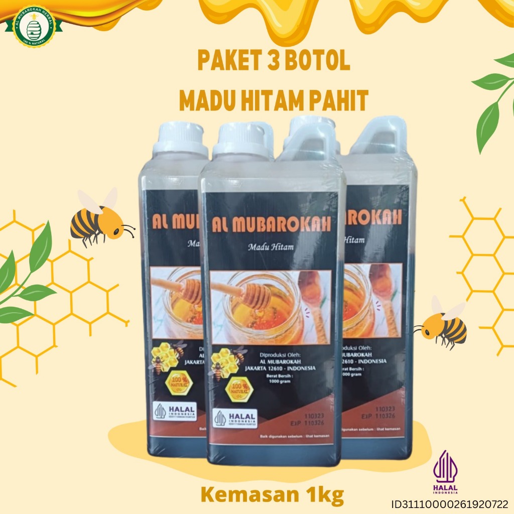 

AL MUBAROKAH - Madu Hitam Al Mubarokah Paket Isi 3 Botol Kemasan 1 kg