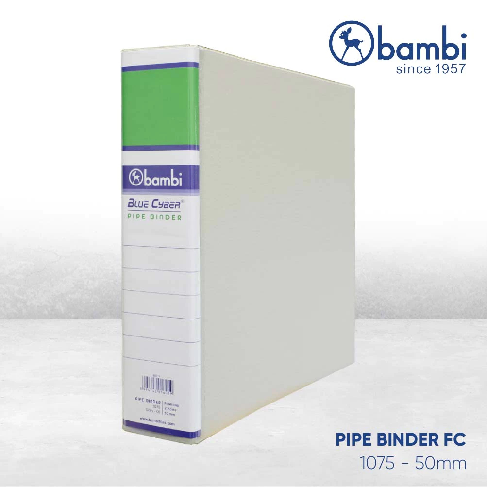 

Bambi Pipe Binder Folio MID SIZE 50 mm With Full Spine 4 Colour Labels 1075