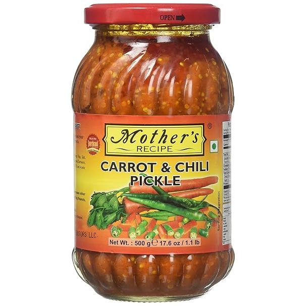 

CARROT&CHILLI PICKLE MOTHER'S RECIPE 500G / Acar wortel dan cabai India