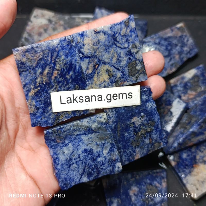 Batu Badar Besi Biru Koran Unik / Natural Lempengan Badar Besi Serat Biru Super Lengket Magnet / Bah
