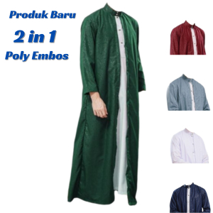 Jubah gamis pria lengan panjang mewah gamis arab luaran premium motif terbaru jubah AL-AZHAR / Jubah