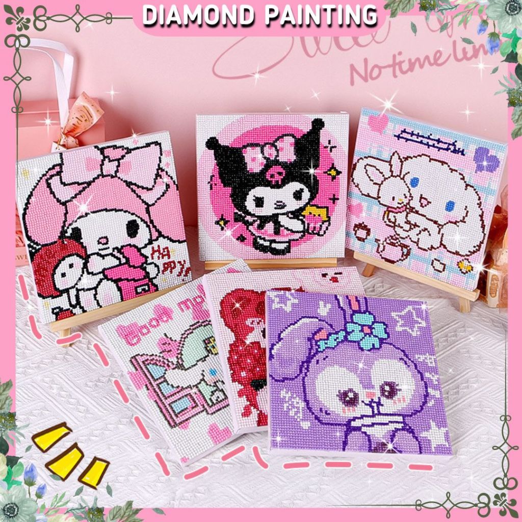 

(BACA DESKRIPSI) DIAMOND PAINTING DIY Full Drill Kanvas ukuran 20x20 30x30 15x20CM Aesthetic Canvas Painting Kit dengan Frame Lukis Mudah Kreatif Sanrio Lucu Aktivitas Anak Kuromi Spongebob Lotso COD viral kado ulang tahun