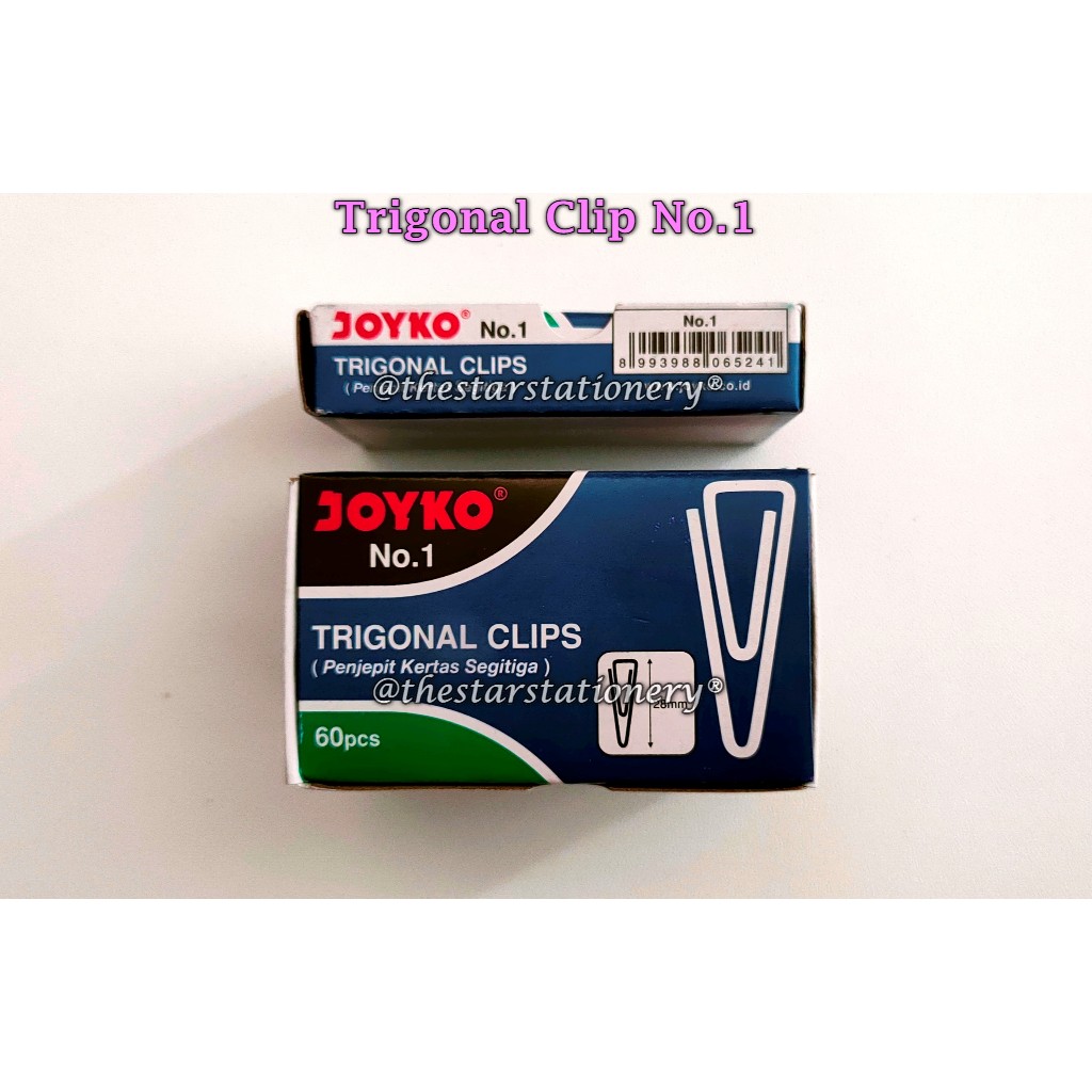

(1 Kotak) GROSIR Trigonal Clip Joyko No.1 Silver / Klip Penjepit Kertas Segitiga Joyko