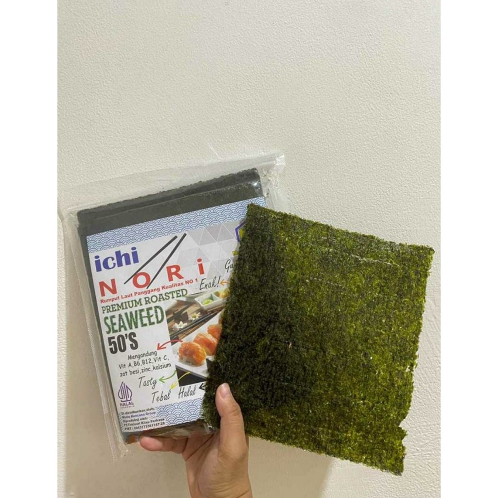 

QH ICHI NORI 25 SHEET/SUSHI NORI 25 LEMBAR SUSHI NORI ICHINORI KIMBAP DRIED SEAWEED