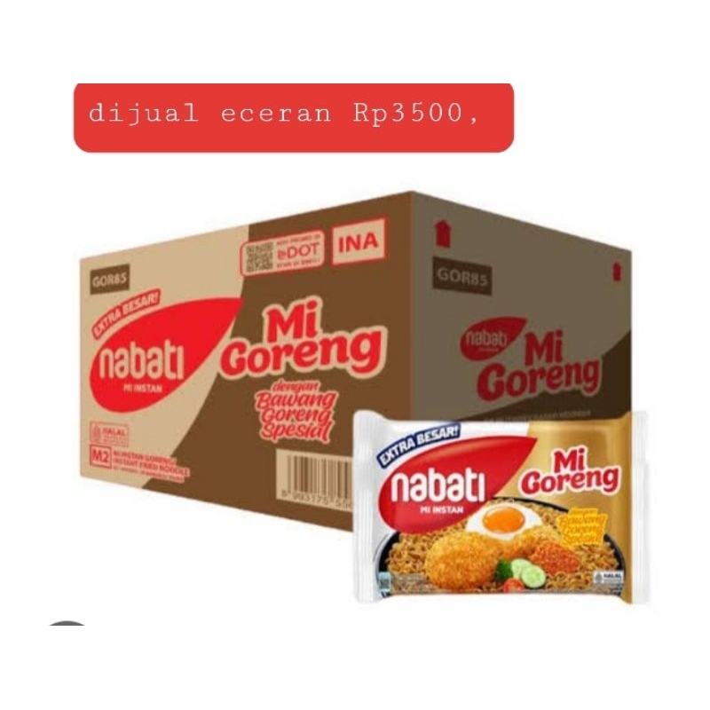 

NABATI MI GORENG DAN NABATI KUAH 1CARTON ISI 40 bks