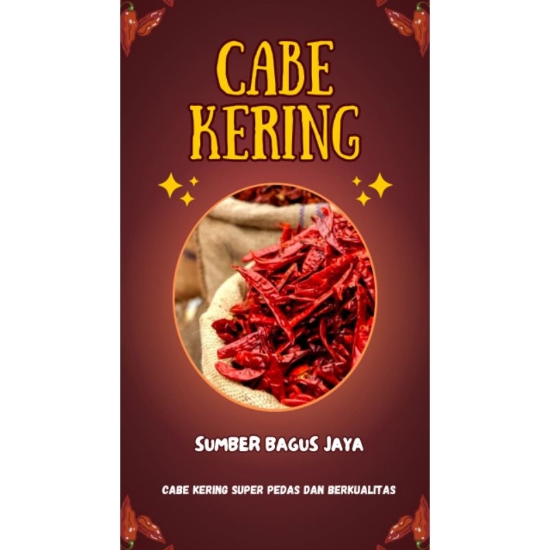 

Cabe Teja Kering Super Pedas / Cabe Japlak Kering