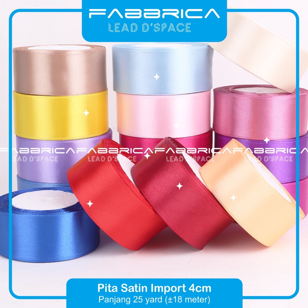 

Farica Pita Satin 4cm Roll Pita 15 Inch Hampers Buket Bunga Kado Parcel PTSTN4CM