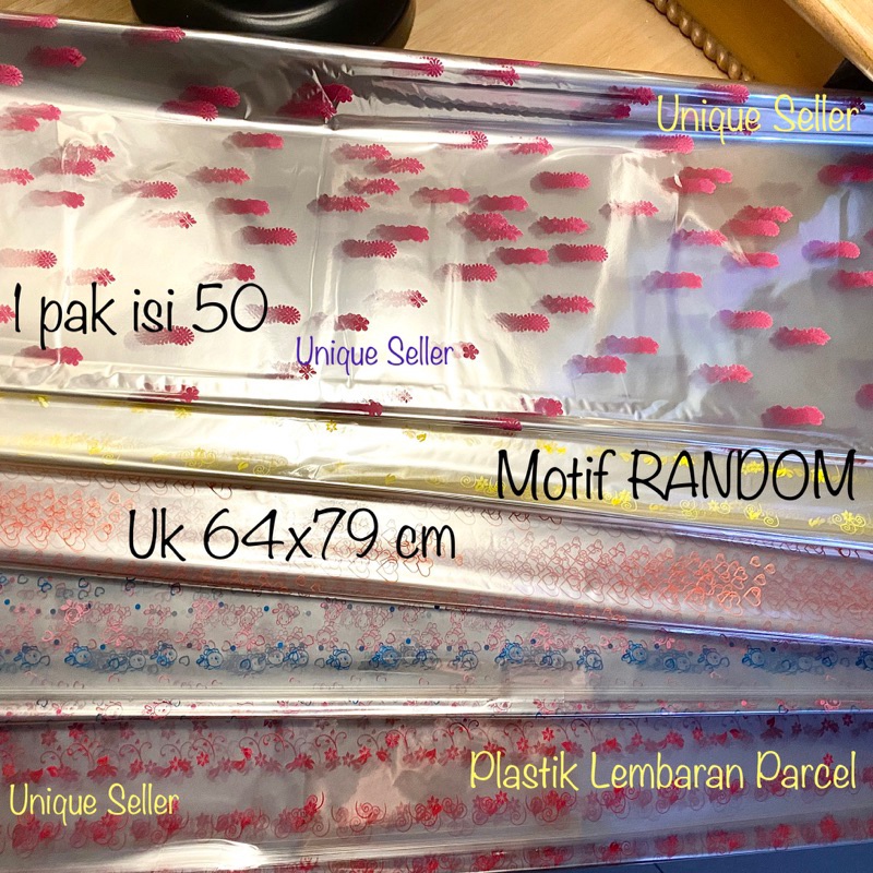 

Plastik Kado Kaca Bening MOTIF 64x79 cm isi 5 Lembar Plastik Parcel Bening Motif Lembaran Kes Kado Kaca MOTIF